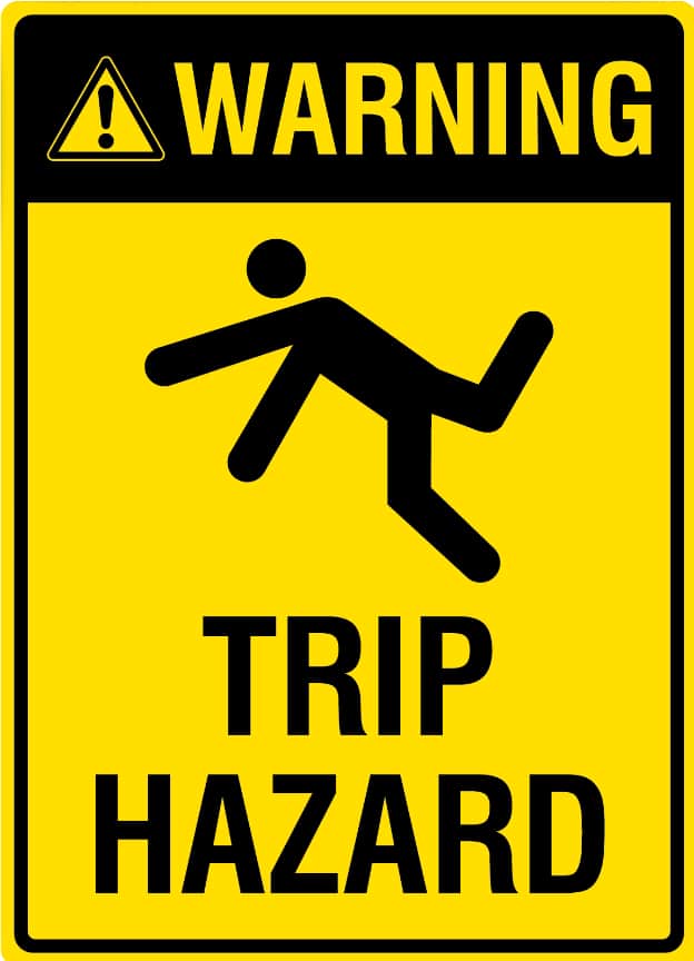 Trip Hazard sign