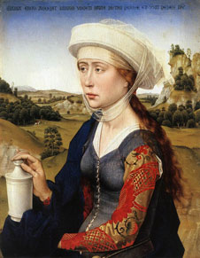 woman with alabaster jar