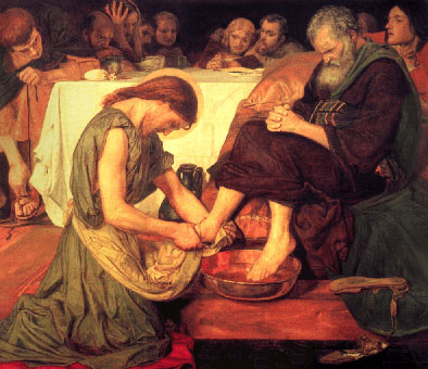 Jesus washes the disciples' feet