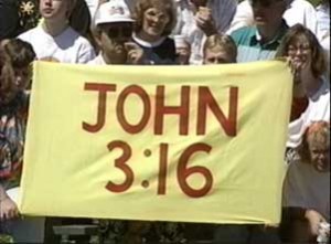 Jesus sign at ball game